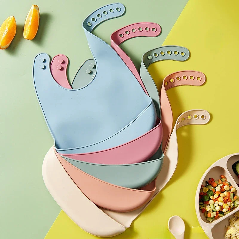 Waterproof Baby Bibs Silicone - 1/2 adet bebek önlüğü ayarlanabilir su