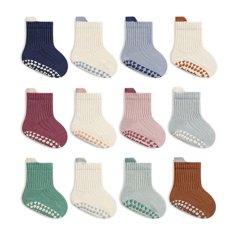Unisex Baby Socks Non Slip - 3 Çift Çocuklar Pamuklu Çorap Erkek