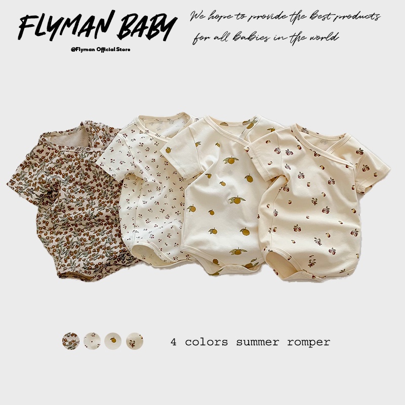 Newborn Baby Girl Romper Floral - Yenidoğan Kız Erkek Bebek Romper Meyve