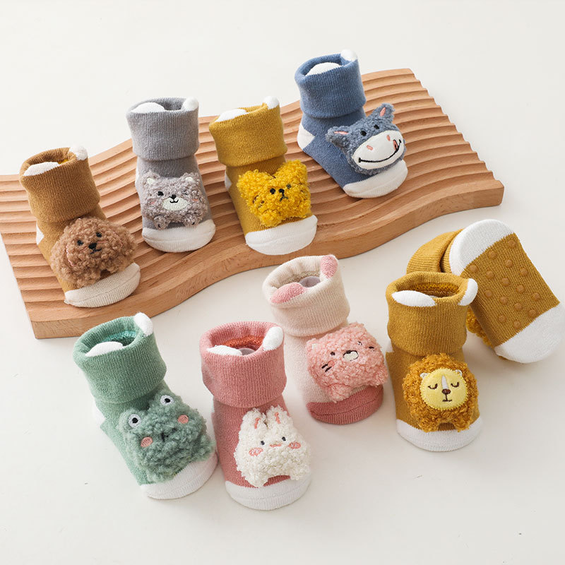 Unisex Baby Socks Non Slip - Yenidoğan bebek kız erkek sevimli karikatür