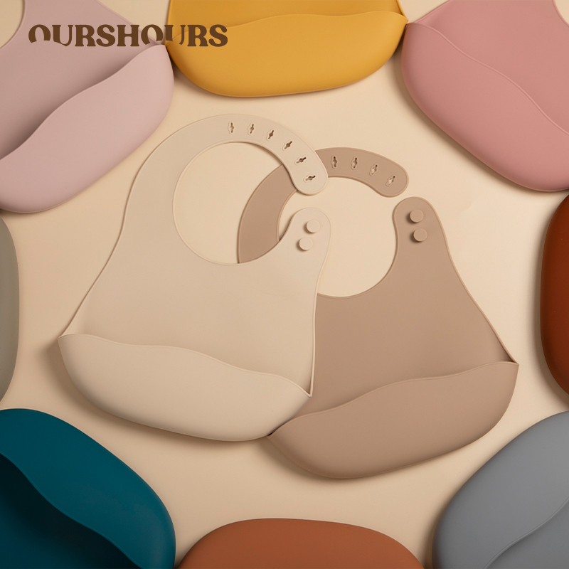 Waterproof Baby Bibs Silicone - Silikon bebek önlükler BPA ücretsiz düz
