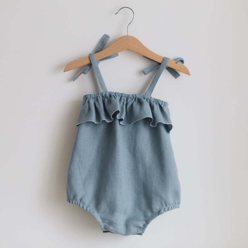 Yaz bebek kız giysileri Romper - Baby Summer Linen Sleeveless Jumpsuit incelemesi ve fiyatı