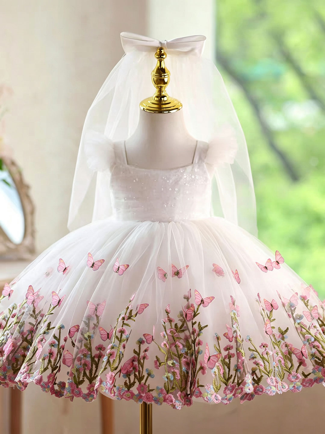 Jill Wish D277 Beyaz Kelebek İ - Toddler Girl Tulle Party Dress incelemesi ve fiyatı