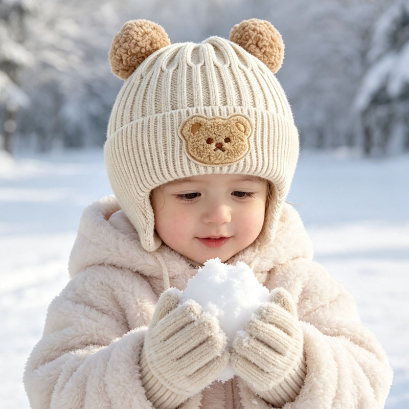 1-10 adet bebek ayı kulaklı ör - Infant Beanie Hat With Ears incelemesi ve fiyatı