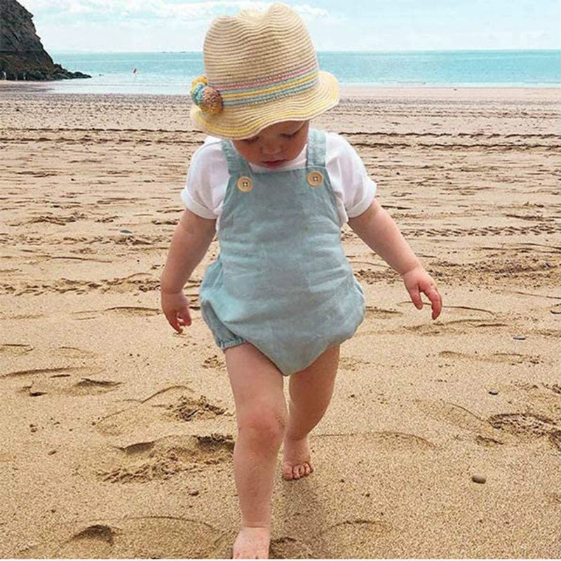 2025 Yaz Yeni Doğan Bebek Erke - Baby Summer Linen Sleeveless Jumpsuit incelemesi ve fiyatı